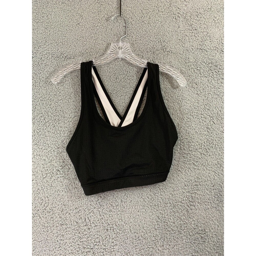 Women's Avia Athletic Top Sports Bra Large (L) 12-14 Black White